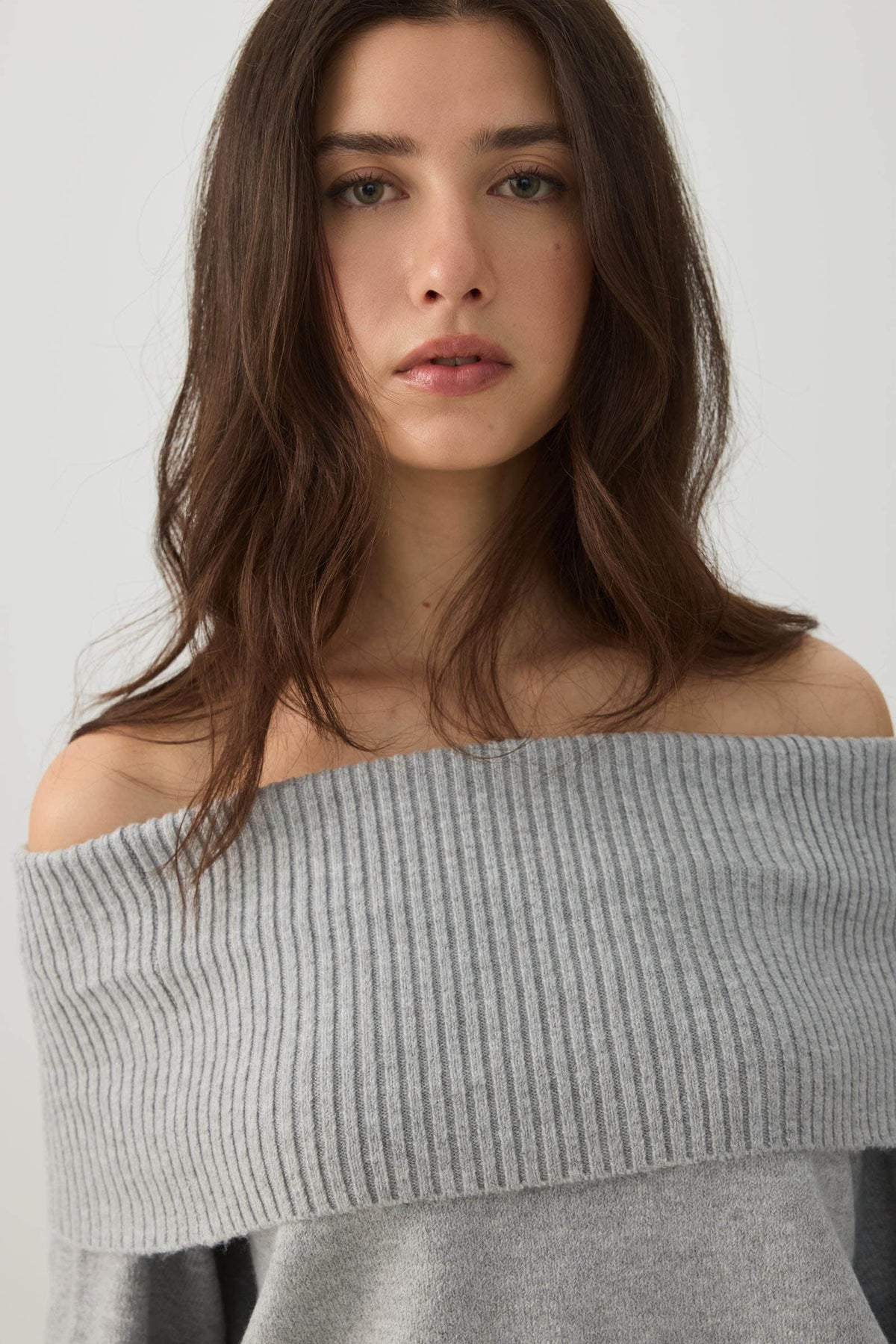MODERAKNITâ¢ Off Shoulder Foldover Sweater