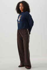 Bear Jacquard Crew Neck Sweater