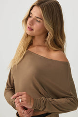 Off Shoulder Cropped Knit Top