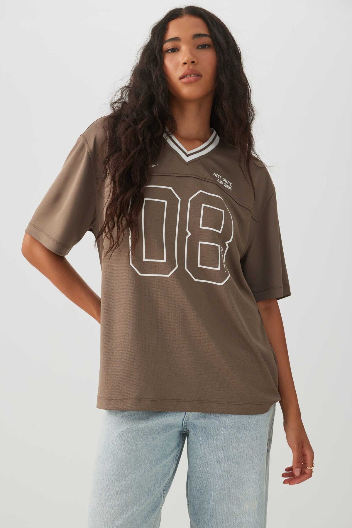 Extra-Long Graphic Mesh T-Shirt