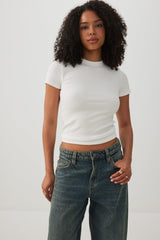 Rib Crew Neck T-Shirt
