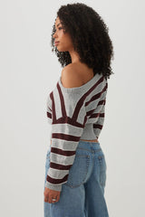 Striped Off Shoulder Sweater
