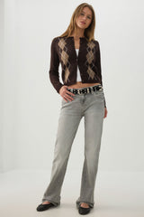 Cropped Button Front Cardigan