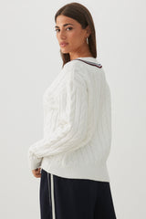 Cable Knit V-Neck Sweater