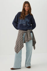 MADESOFTâ¢ Fleece V-Neck Graphic Sweatshirt