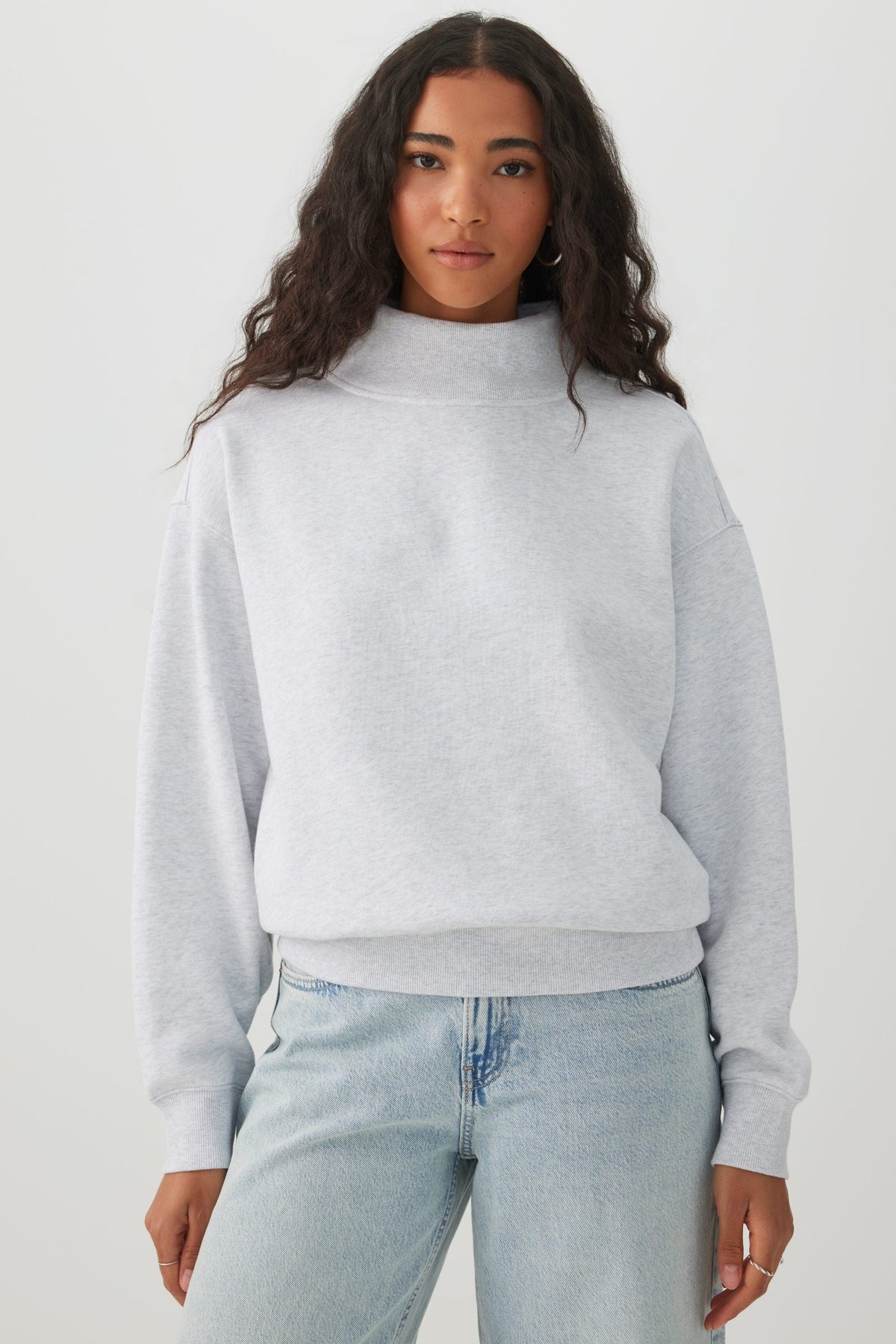 MADESOFTâ¢ Fleece Mock Neck Sweatshirt