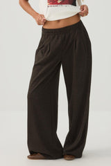 Pleated Wide Leg Knit Pants