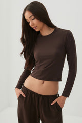 Super Soft Long Sleeve Crop T-Shirt