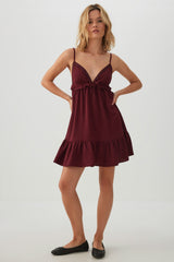 Flowy Ribbon and Lace Trim Mini Dress