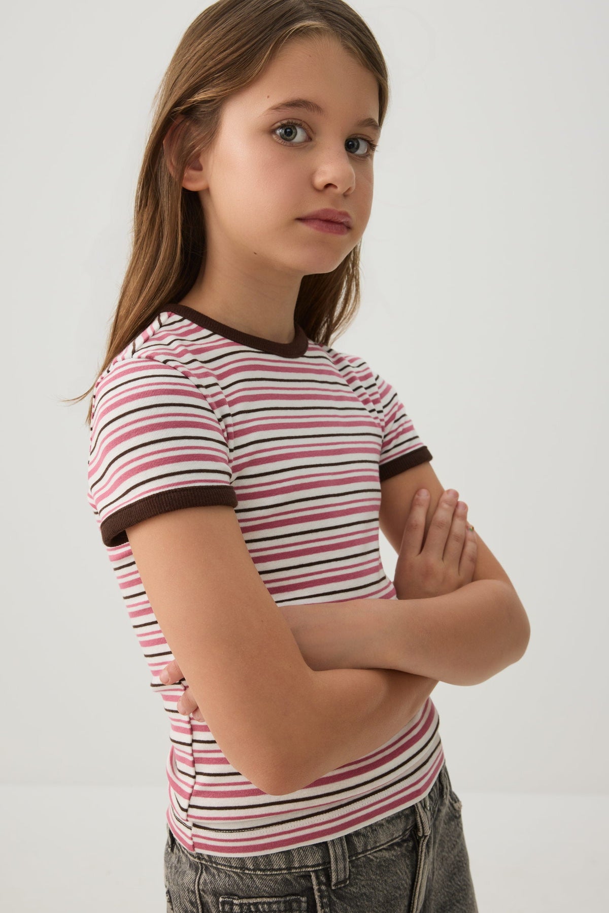 Striped Rib Ringer T-Shirt