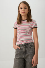 Striped Rib Ringer T-Shirt
