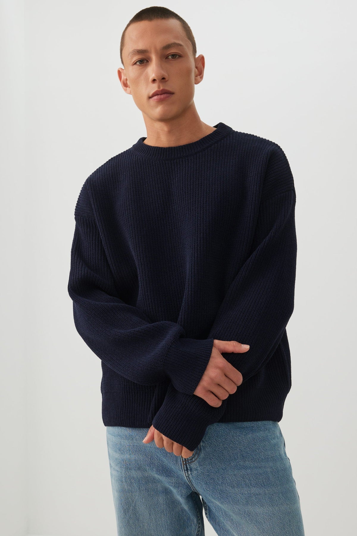 Boxy Chenille Knit Sweater