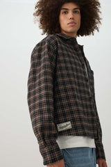 Boxy Plaid Button Up Shirt