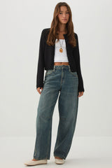 Button-Front Knit Cardigan