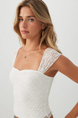Lace Sweetheart Crop Top