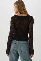 Lace Tie Front Top