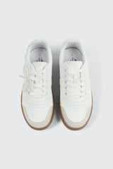 Court Sneakers with Pearl Bow Detail