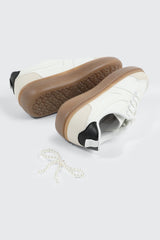 Court Sneakers with Pearl Bow Detail