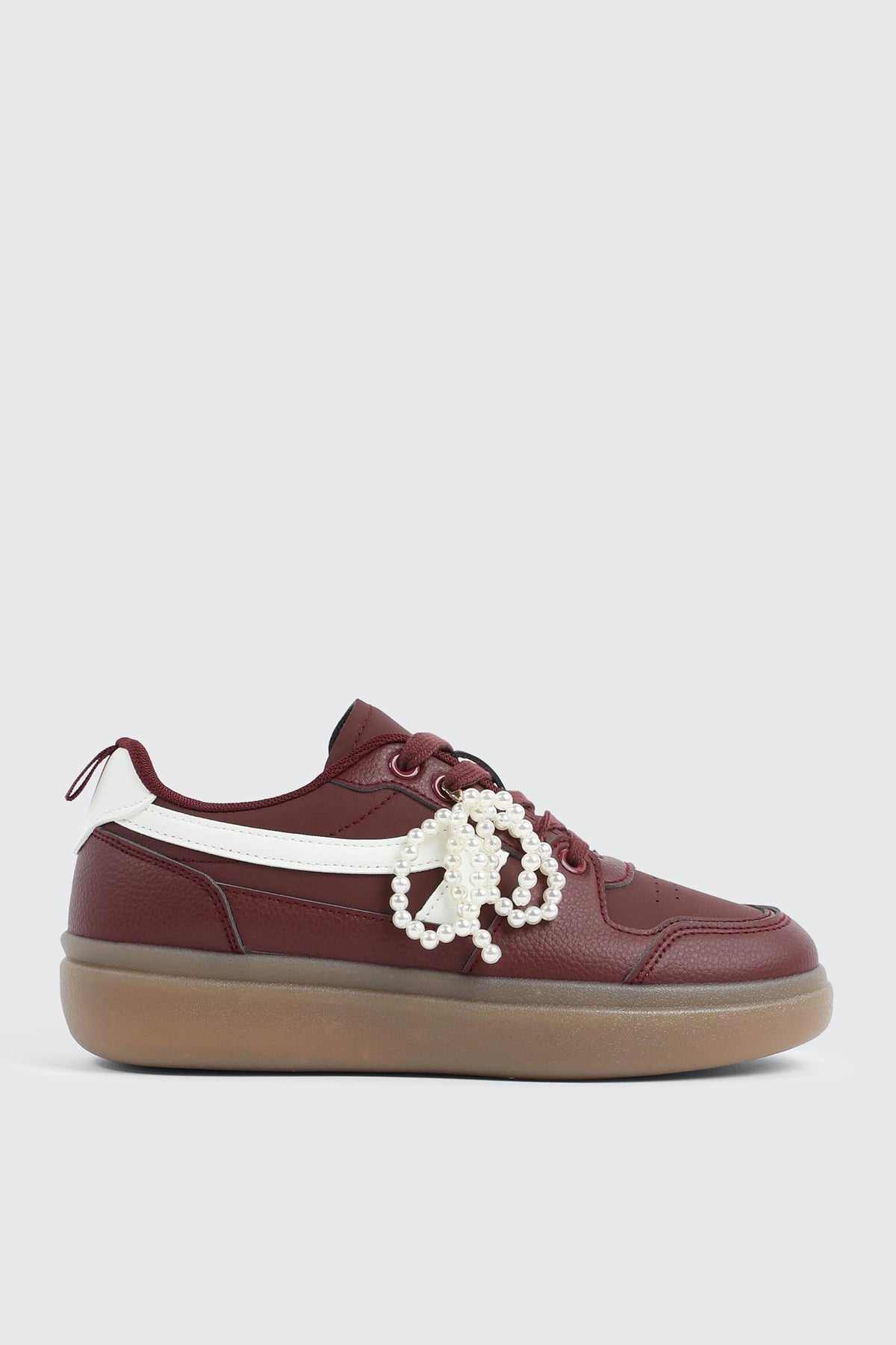 Court Sneakers with Pearl Bow Detail