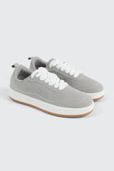 Faux Suede Platform Sneakers