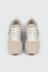 Faux Suede Lace Up Sneakers with Charm