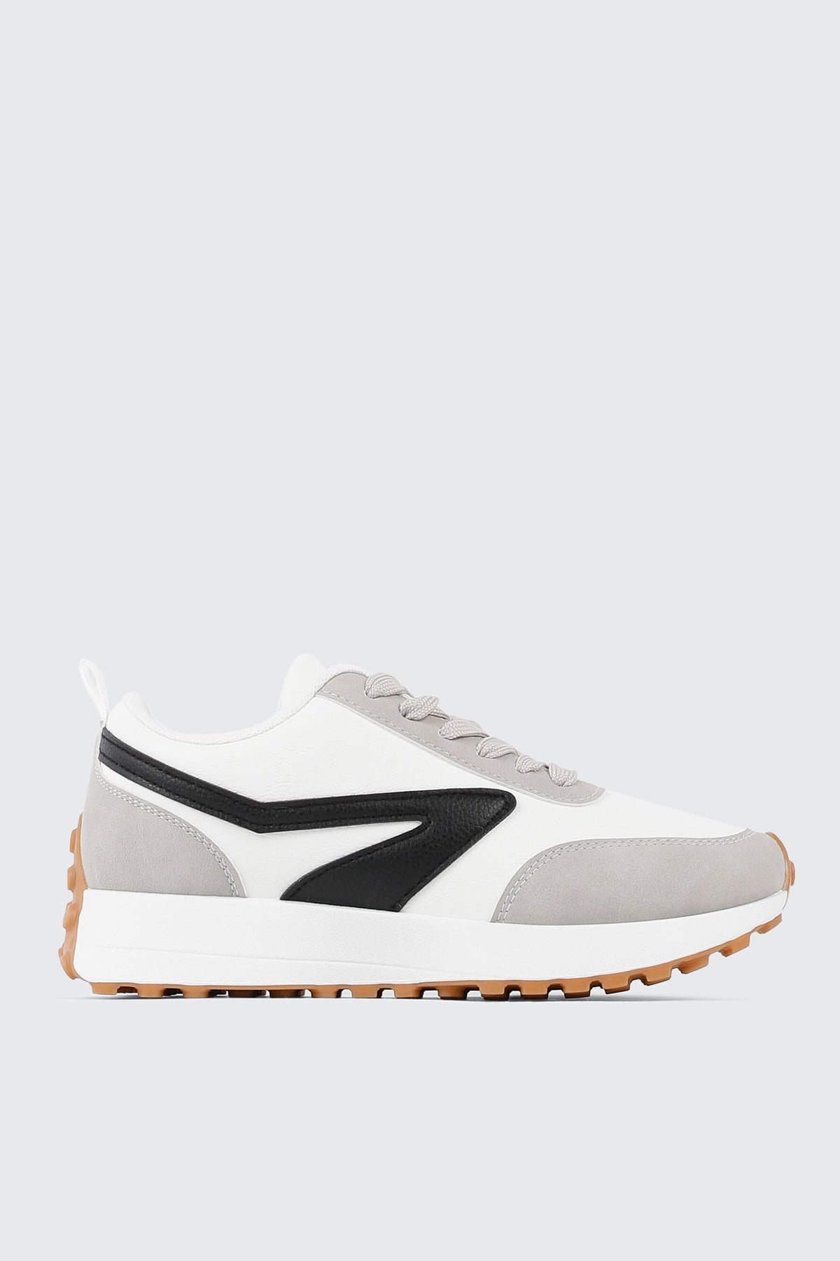 Lace Up Sneakers with Contrast Trim