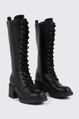 Tall Lace Up Knee High Boots