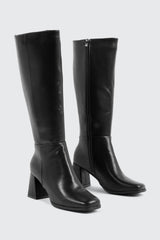 Square Toe Knee High Boots