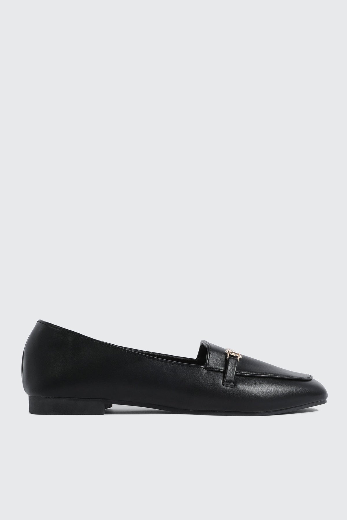 Faux Leather Square Toe Loafers