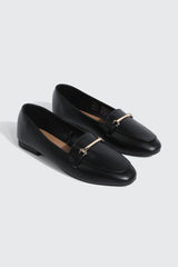 Faux Leather Square Toe Loafers