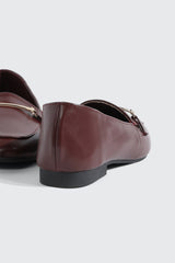 Faux Leather Square Toe Loafers
