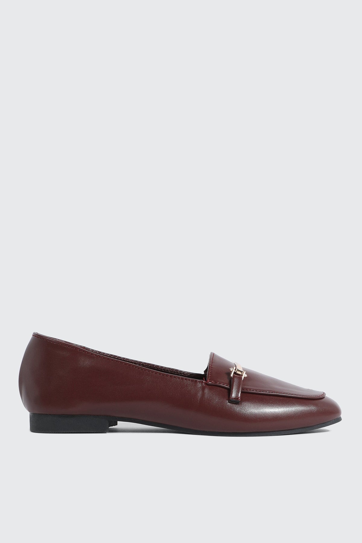 Faux Leather Square Toe Loafers