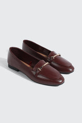 Faux Leather Square Toe Loafers
