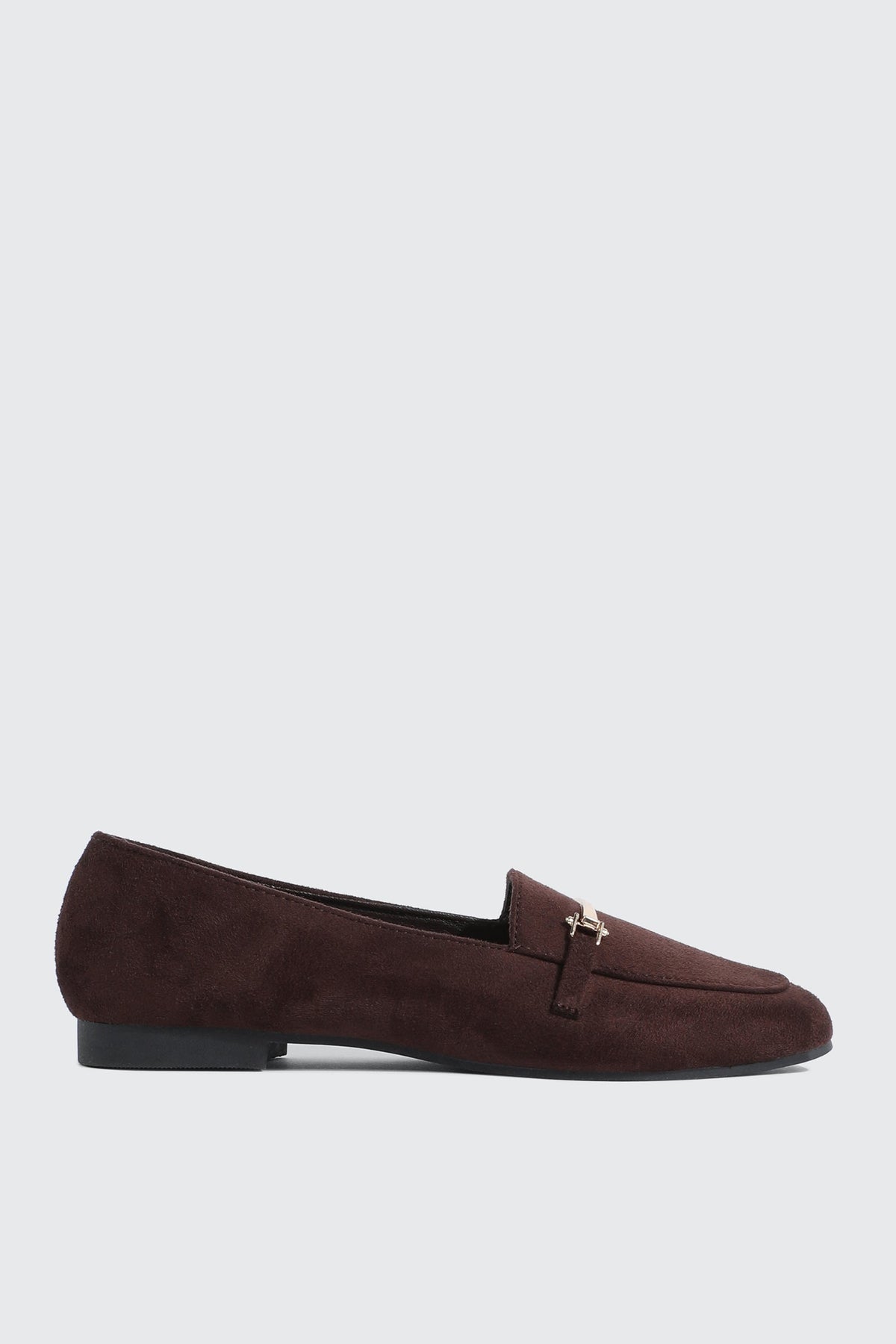 Faux Suede Square Toe Loafers