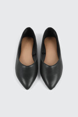 Faux Leather Pointed Toe Flats