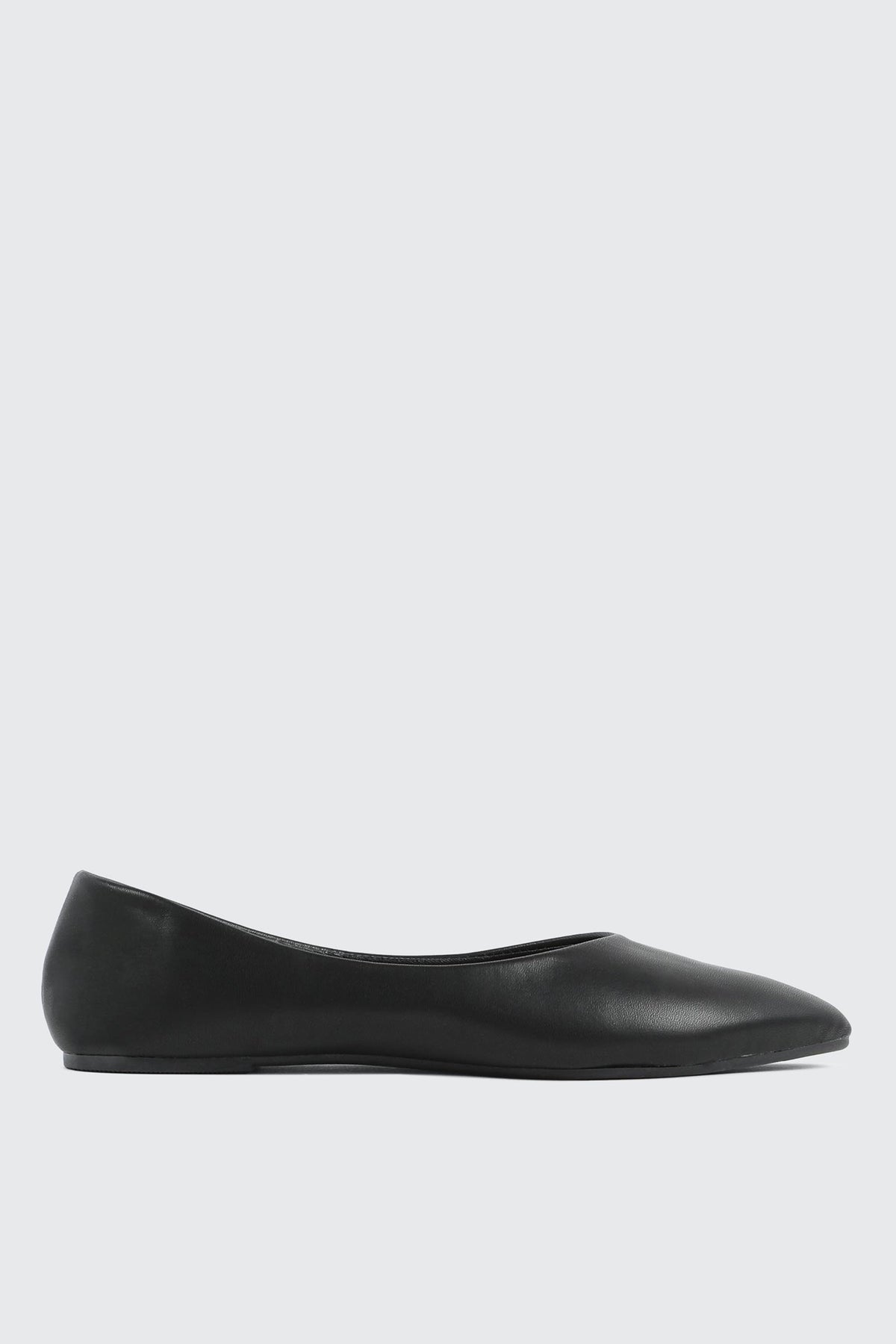 Faux Leather Pointed Toe Flats