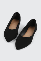 Faux Suede Pointed Toe Flats