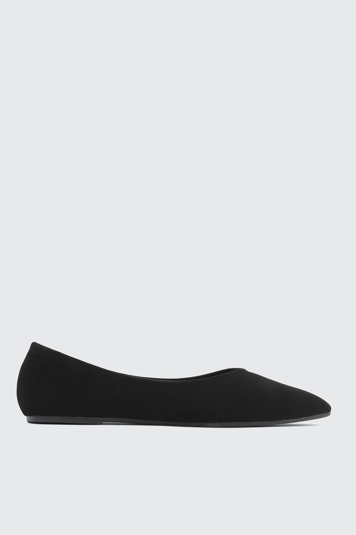 Faux Suede Pointed Toe Flats