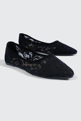 Lace Pointed Toe Flats