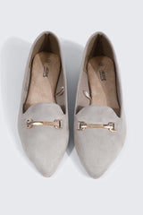 Faux Suede Pointy Toe Flats