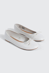 Round Toe Ballet Flats with Bow