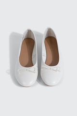 Round Toe Ballet Flats with Bow