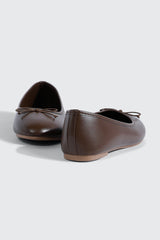 Round Toe Ballet Flats with Bow