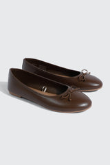 Round Toe Ballet Flats with Bow