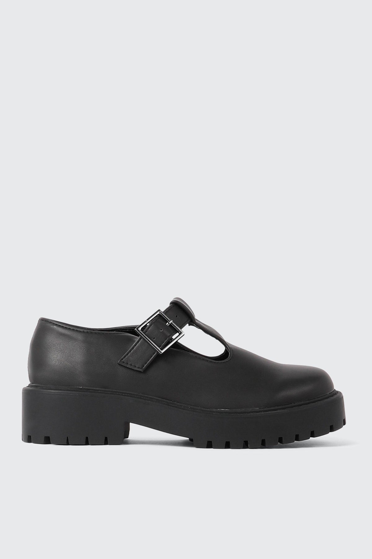 Faux Leather T-Strap Shoes