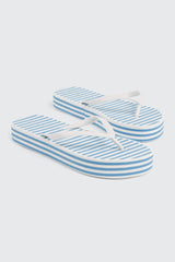 Striped Wedge Flip Flops