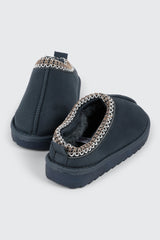 Faux Suede Slip On Mules