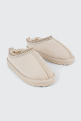 Faux Suede Slip On Mules