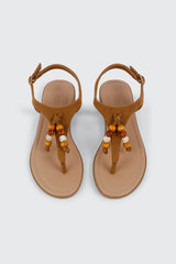Beaded Thong Flat Sandals