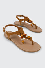 Beaded Thong Flat Sandals